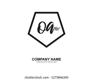 OA Initial Handwriting Logo Template Vector