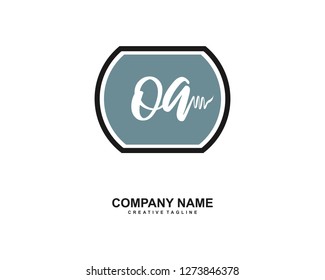 OA Initial Handwriting Logo Template Vector