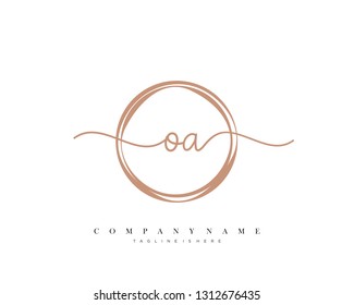 OA initial handwriting logo template vector
