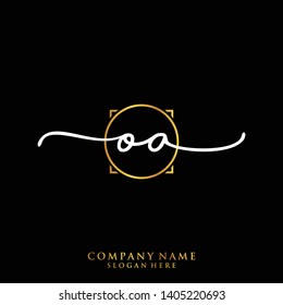 OA Initial handwriting logo template