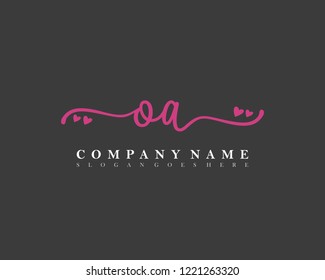 OA Initial handwriting logo vector