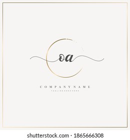 OA Initial Letter handwriting logo hand drawn template vector, logo for beauty, cosmetics, wedding, fashion and business
