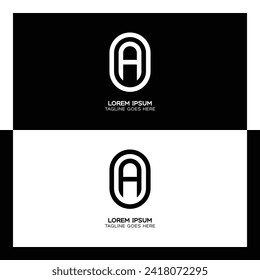 OA initial letter logo. Alphabet O and A pattern design monogram