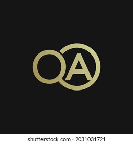 OA Initial letter logo inside circle shape inside rounded black and gold monogram