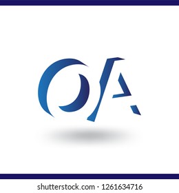 OA initial letter with negative space logo icon vector template