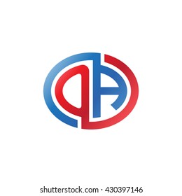 OA initial letters looping linked ellipse logo red blue