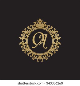 OA initial luxury ornament monogram logo