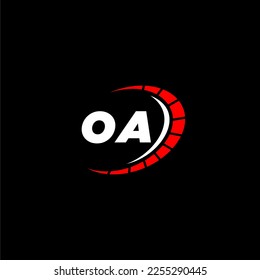 OA initial monogram for automotive logo with speed image design vector
