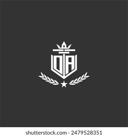Diseño de logotipo de marca de monograma inicial OA para Imagen de Vector de corona