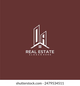 OA initial monogram building and roof logo for real estate