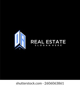 OA initial monogram building and roof logo for real estate