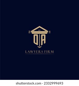 OA initial monogram lawfirm logo with pillar design
