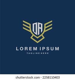 OA initial monogram logo for creative eagle line image vector design