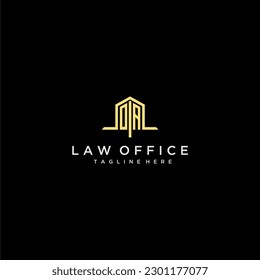 logotipo de monograma inicial de OA para oficina de leyes con imagen de diseño de oficina en el hogar