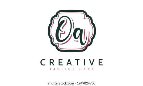 OA Initials, handwriting logo vector