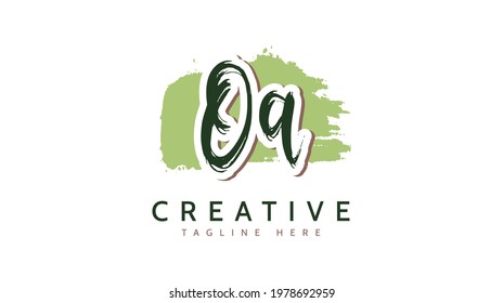 OA Initials, handwriting logo vector