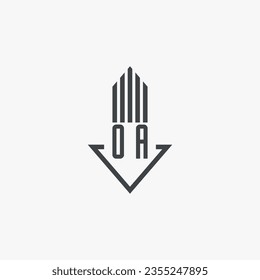 Ilustración del material del logotipo inmobiliario de OA. vector de logotipo