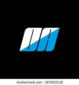 OA letter logo design on black background. OA creative initials letter logo concept. OA icon design. OA white and blue letter icon design on black background. O A