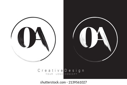 OA letter logo design template vector