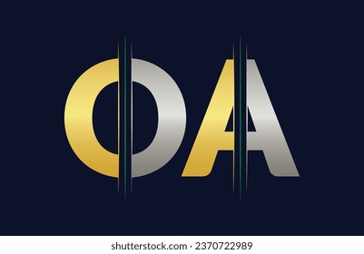 Plantilla vectorial de diseño de logotipo de carta OA.