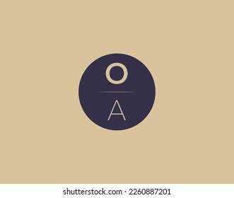 OA letter modern elegant logo design vector images