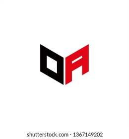 OA Logo Letter Initial With Red and Black Colors