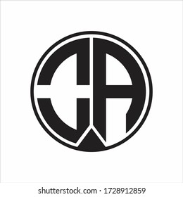 OA Logo monogram circle with piece ribbon style on white background
