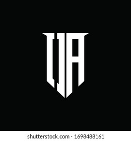 OA logo monogram with emblem shield style design template