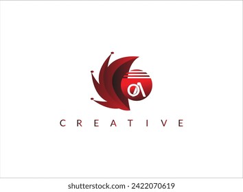 OA Logo Simple Combination Red Color.