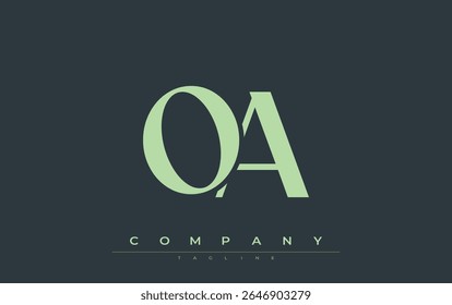 OA Modern Initials Logo Design. Branding logo with stylized initials showcasing bold design and modern aesthetic. Ideal for professional business branding or creative projects focusing on minimalistic