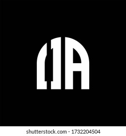 Logo de monograma OA con plantilla de diseño de forma curva aislada en fondo negro