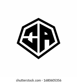 Logotipo monogramo de OA con forma hexagonal y plantilla de diseño de estilo redondeado en línea aislado en fondo blanco
