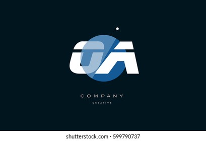oa o a  blue circle dot big font alphabet company letter logo white design vector icon template 