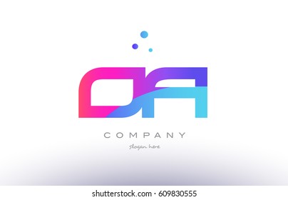oa o a  creative pink purple blue modern dots creative alphabet gradient company letter logo design vector icon template