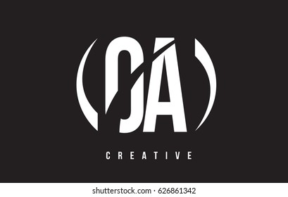 OA O A White Letter Logo Design with White Background Vector Illustration Template.