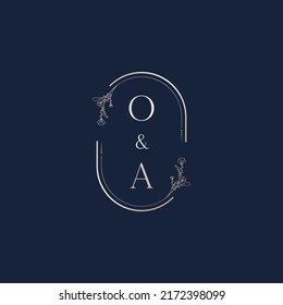 OA wedding initial logo letters in high quality professional design that will print well across any print media