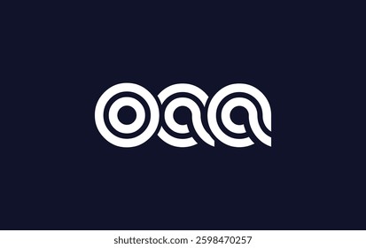 OAA Creative Unique Modern Letter Logo Design. Stylized logo featuring a unique letter design, presenting abstract minimalist aesthetics and modern appeal.