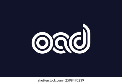 OAD Creative Unique Modern Letter Logo Design. Stylized logo featuring a unique letter design, presenting abstract minimalist aesthetics and modern appeal.