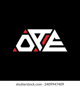 OAE triangle letter logo design with triangle shape. OAE triangle logo design monogram. OAE triangle vector logo template with red color. OAE triangular logo Simple, Elegant, and Luxurious design.