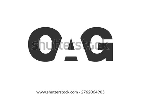OAG logo design. Initial letter O A G bold font style for tech startups, consulting, corporate branding. Creative company name, headlines typography identity, trendy logotype. Vector illustration.