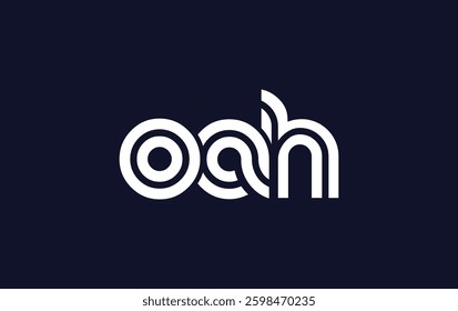 OAH Creative Unique Modern Letter Logo Design. Stylized logo featuring a unique letter design, presenting abstract minimalist aesthetics and modern appeal.