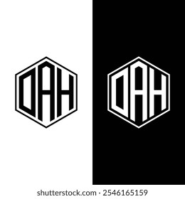 OAH Letter Original Monogram Logo Design Stock Vector