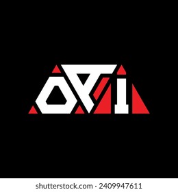 OAI triangle letter logo design with triangle shape. OAI triangle logo design monogram. OAI triangle vector logo template with red color. OAI triangular logo Simple, Elegant, and Luxurious design.