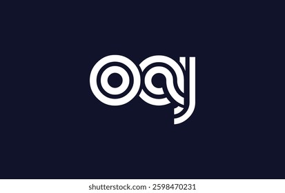 OAJ Creative Unique Modern Letter Logo Design. Stylized logo featuring a unique letter design, presenting abstract minimalist aesthetics and modern appeal.