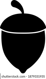 Oak acorn icon with flat style. Isolated vector oak acorn icon image on a white background.
