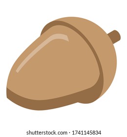 Oak acorn icon. Isometric of oak acorn vector icon for web design isolated on white background
