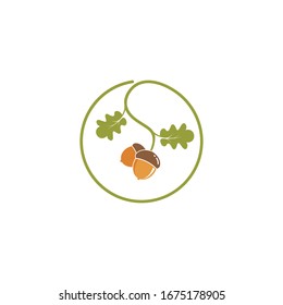 plantilla de diseño de ilustración vectorial de hoja de roble
