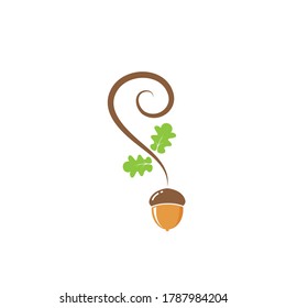 oak acorn vector illustration design template