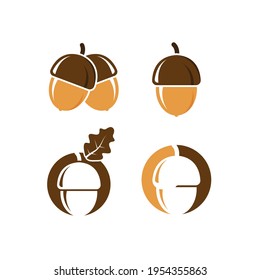 oak acorn vector illustration design template