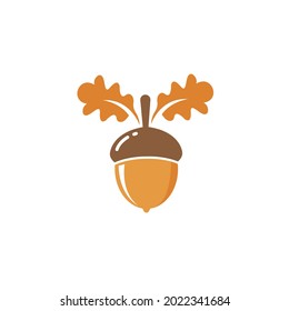 Oak Acorn Vector Illustration Design Template